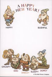 Tokyo Disney A Happy New Year Snow White Dwarfs Postcard
