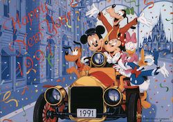 Tokyo Disney Happy New Year 1991 Japan Postcard Postcard Postcard