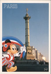 Euro Disney La place de la Bastille et la colonne de Julliet (1840) Postcard