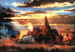 Euro Disney Frontierland Biig Thunder Mountain Postcard