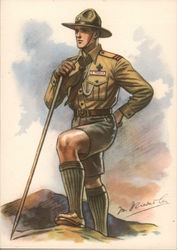 Young man in Boy Scout Uniform "Praha" Postcard