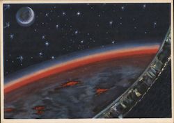 Soviet "Future Space" Painting of a space Postcard