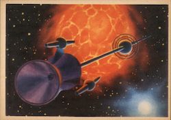 Soviet "Future Space" A Satellite in space Postcard
