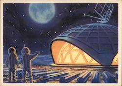 Soviet "Future Space" The First House on the Moon Postcard