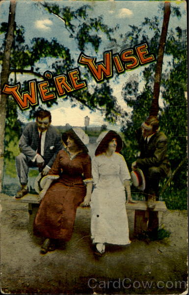 We're Wise - Postcard Advertisement Auburn Indiana