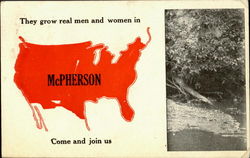 They grow real men and women in... McPherson, KS Postcard Postcard