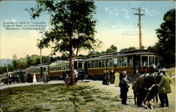 Arrival Of Sixteen Excursion Cars Postcard