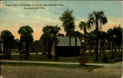 Log Cabin, Springfield Park Postcard