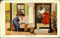 7. A.M Hours of the Day Breakfast-Time Time of Day Postcard Postcard