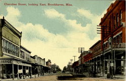 Cherokee Street looking East Brookhaven, MS Postcard Postcard