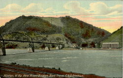 New River Bridge View From C. & O. Station Postcard