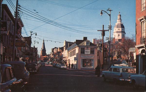 Main Street and State House Annapolis Maryland