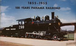 100 Year Panama Railroad Engine Postcard