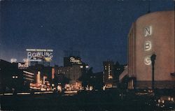 Hollywood Blvd. at Night Postcard