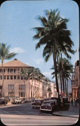 Looking Along Bishop Street Postcard