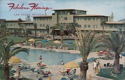 View of the Grounds of the World Famous Fabulous Flamingo Hotel Postcard