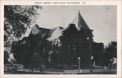 Public Library, Santa Rosa, California Postcard