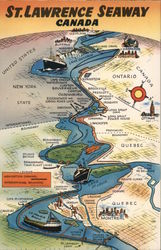 Map of the St. Lawrence Seaway Postcard