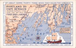 Portland to Cap Newagen Showing Popham, The Main Coast Postcard