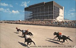 Inaugural Race, Calder Race Course, May 6, 1971. Miami, FL Postcard