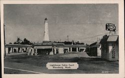 Lighthouse Cabin Court Postcard