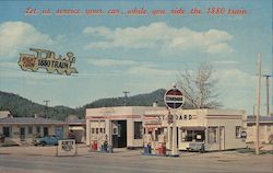 Let us service your car, while you ride the 1880 train Hill City, SD Postcard Postcard Postcard