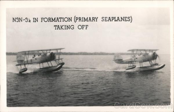 N3N-3 1/2 In Formation (Primary Seaplanes) Taking Off