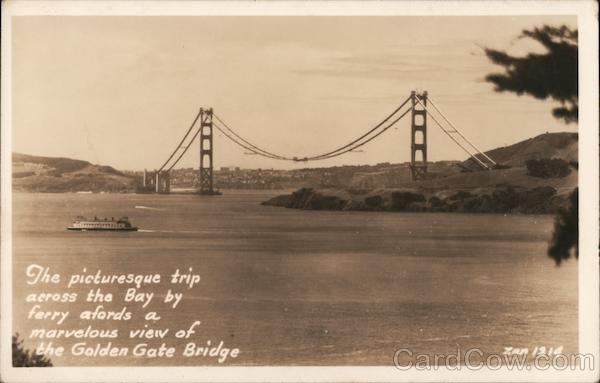 View of the Golden Gate Bridge Under Construction San Francisco California
