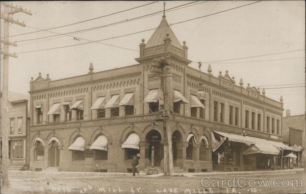 Main and Mill Streets Lake Mills Iowa