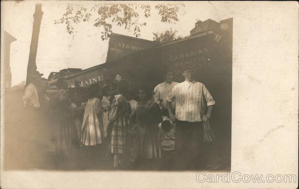 Children in Front of Train Wreck 9/12/1910 Boston & Maine Hoosick Falls New York