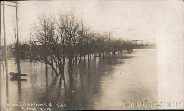 Flood, St Joseph River - Howard Park March 8, 1908 South Bend Indiana