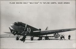 Plane Making Daily Milk Run to Tapline Camps Postcard
