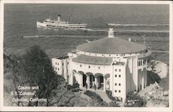 Casino and S.S. "Catalina", Catalina, California Postcard