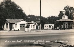 From the south Keisson's Motor Villa, Garberville Postcard