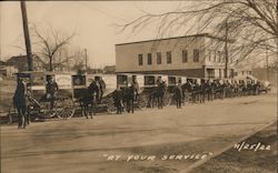 1922 Summe Dairy Co Delivery Wagons "At Your Service" Postcard