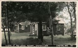 Cabins at Red Lodge Resort, Chetek Lake Wisconsin Postcard Postcard Postcard