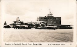 Stapleton Air Terminal & Control Tower Postcard