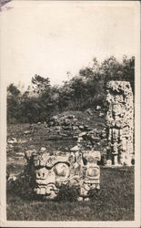 Carved Stone Figures Postcard
