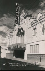 Fachada del Cine Colonial Theater Postcard