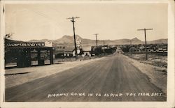 Highway Going into Alpine from East Postcard