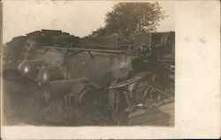 Train Engine on Side 9/12/1910 Postcard