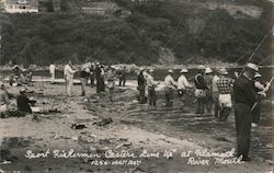 Sport Fishermen Casters Line Up at Klamath River Mouth Postcard