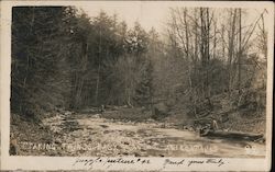 Fishing on the River, Adirondacks Postcard
