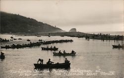 Sportsmen Chinook Salmon Fishermen at the Klamath River Mouth California Postcard Postcard Postcard