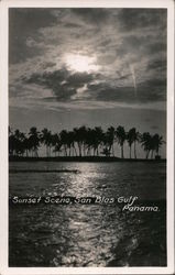 Sunset Scene, San Blas Gulf Panama Postcard