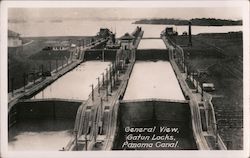 General View, Gatun Locks, Panama Canal Postcard
