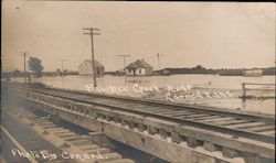 Pawnee Creek Flood, Railroad Tracks Near Larned Postcard