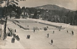 Outdoor Ice Skating and Hockey Rink, Lake Placid Club New York Postcard Postcard Postcard