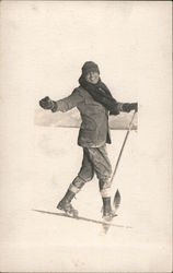Man on Skis Skiing Postcard Postcard Postcard