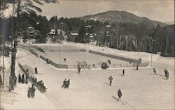 Ice Rink on Skating Pond Lake Placid, NY Hockey Postcard Postcard Postcard